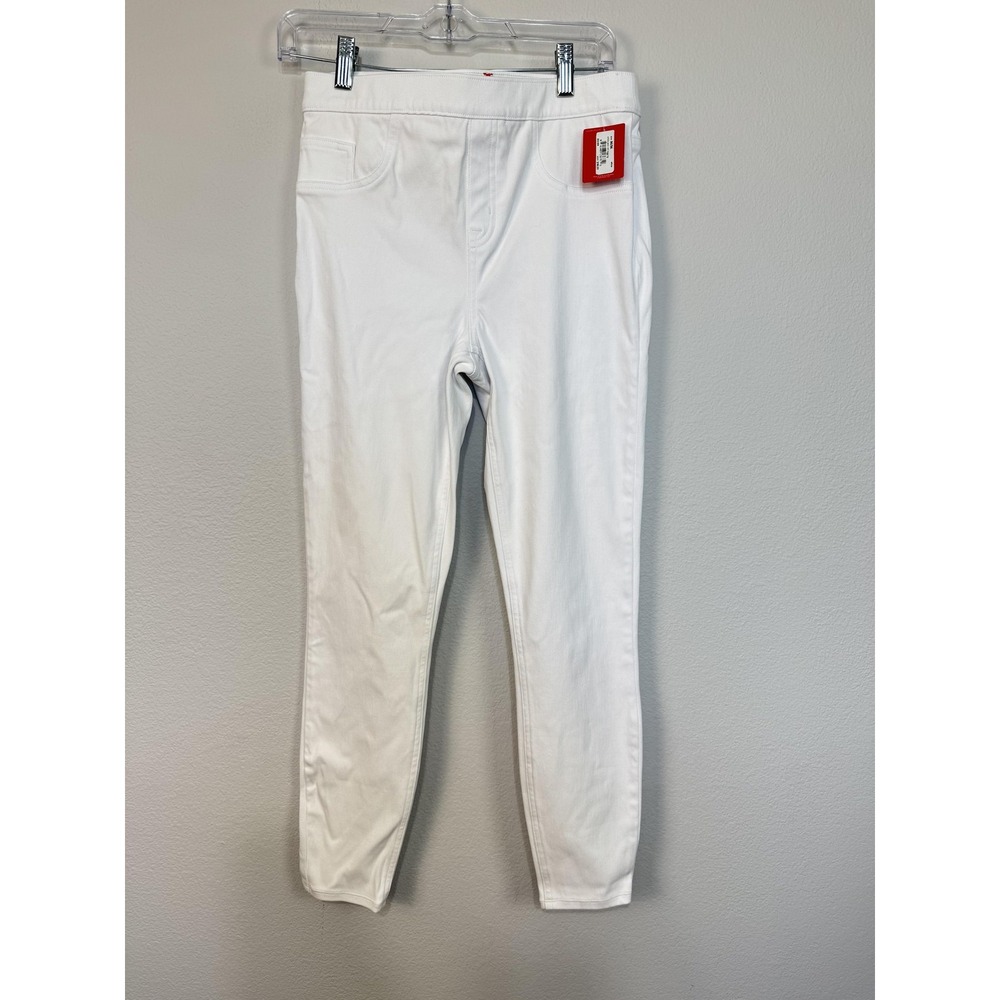 Spanx Ankle Jean-ish Leggings Women's Medium White Mid Rise Shaping Pants